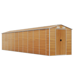 Abri de jardin marron clair 191x895x198 cm acier galvanisé