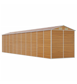 Abri de jardin marron clair 191x895x198 cm acier galvanisé