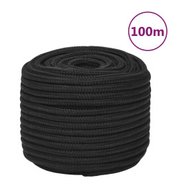 Corde de bateau Noir complet 12 mm 100 m Polypropylène