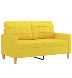 Canapé à 2 places Jaune clair 120 cm Tissu