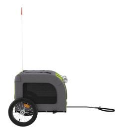 Remorque de vélo pour chien vert et gris tissu oxford et fer