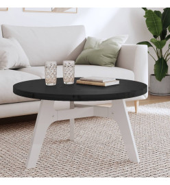 Dessus de table rond noir Ø80x3 cm bois de pin massif