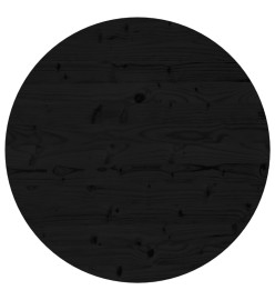 Dessus de table rond noir Ø80x3 cm bois de pin massif