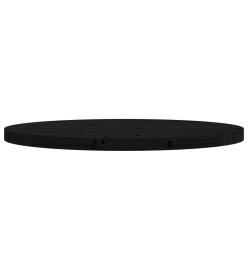 Dessus de table rond noir Ø80x3 cm bois de pin massif