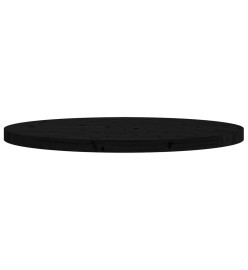 Dessus de table rond noir Ø80x3 cm bois de pin massif