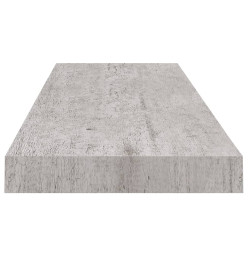 Étagères murales flottantes 2 pcs gris béton 80x23,5x3,8 cm MDF