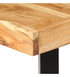 Ensemble de bar 9 pcs Bois d'acacia solide et cuir véritable