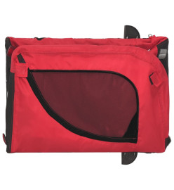 Remorque de vélo pour chien rouge et noir tissu oxford et fer