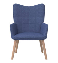 Chaise de relaxation avec tabouret Bleu Tissu