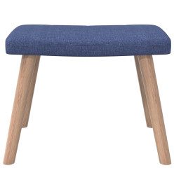 Chaise de relaxation avec tabouret Bleu Tissu