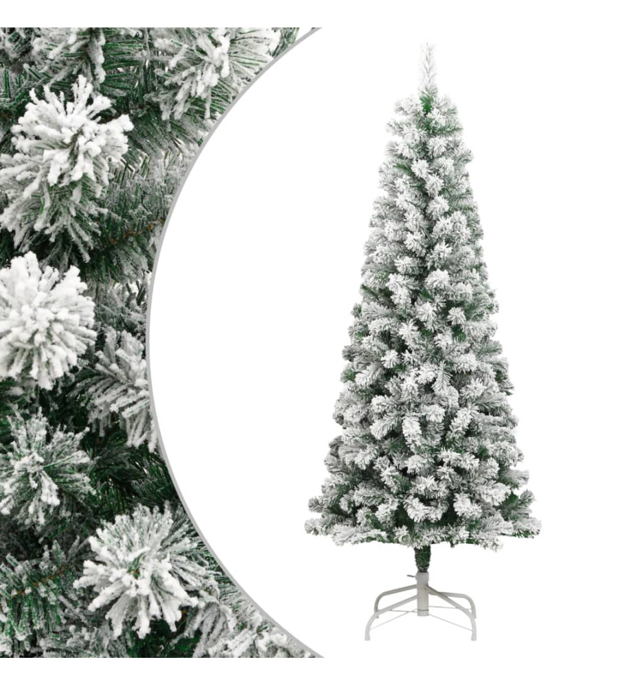 Sapin de Noël artificiel à charnières avec neige floquée 240 cm