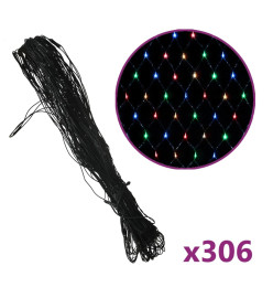 Filet lumineux coloré de Noël 3x3 m 306 LED Intérieur/extérieur