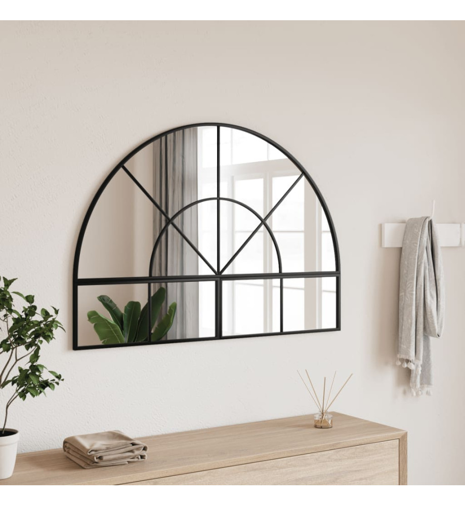 Miroir mural noir 100x70 cm arche fer