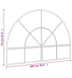 Miroir mural noir 100x70 cm arche fer