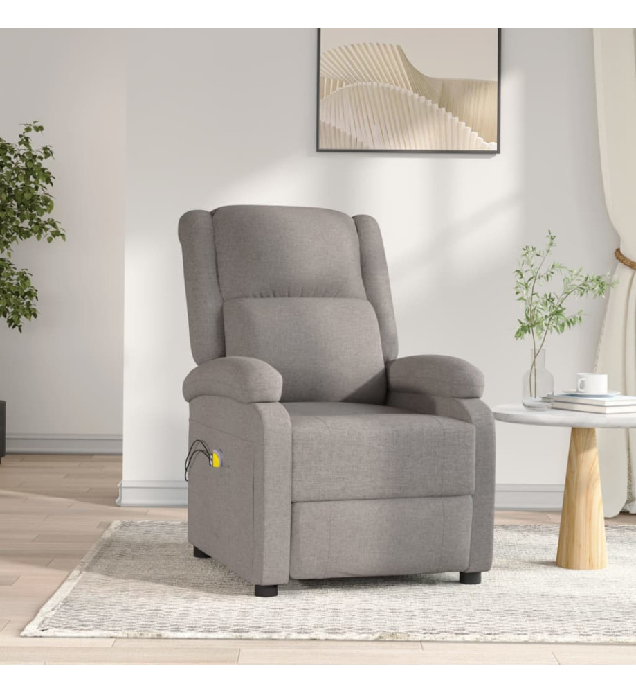 Fauteuil électrique de massage Taupe Tissu