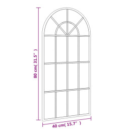 Miroir mural noir 40x80 cm arche fer