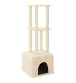 Arbre à chat avec griffoirs en sisal Crème 133,5 cm