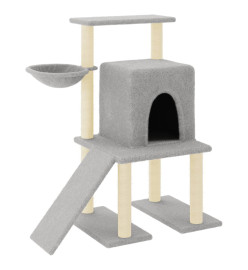 Arbre à chat avec griffoirs en sisal Gris clair 96,5 cm