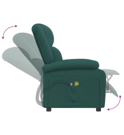 Fauteuil électrique de massage Vert foncé Tissu