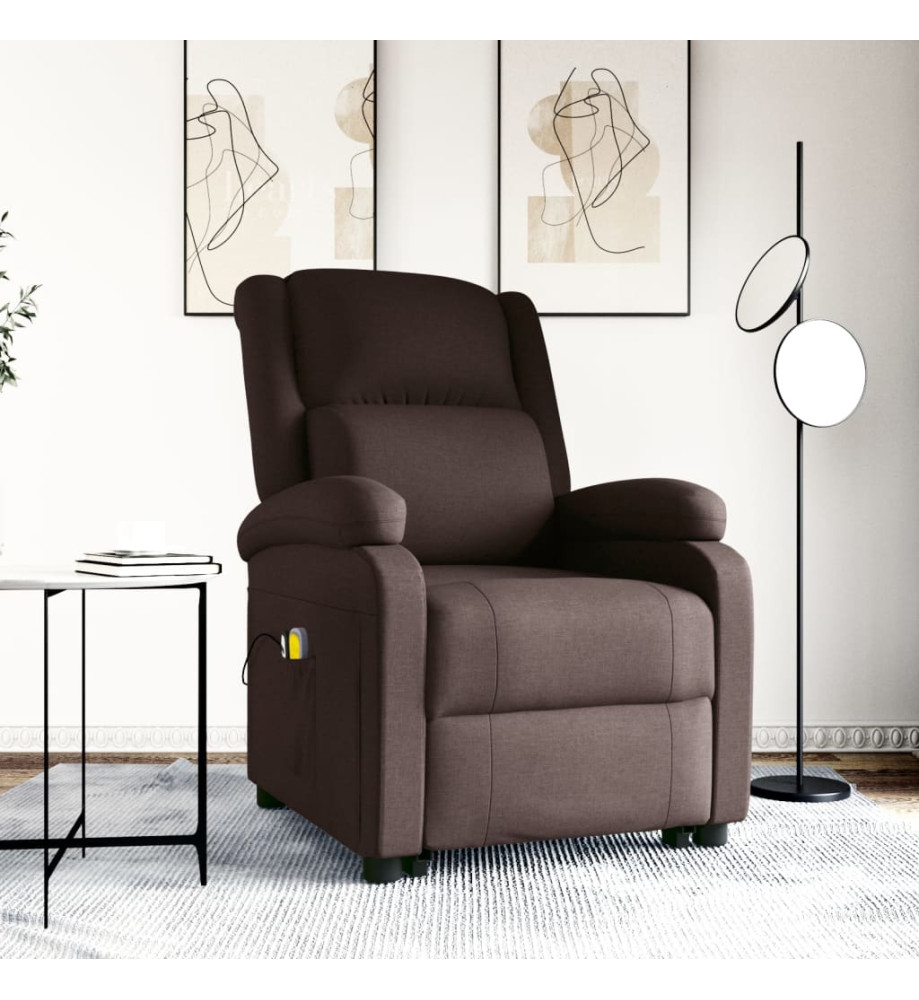 Fauteuil de massage Marron foncé Tissu