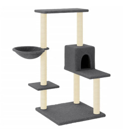 Arbre à chat avec griffoirs en sisal gris foncé 95 cm