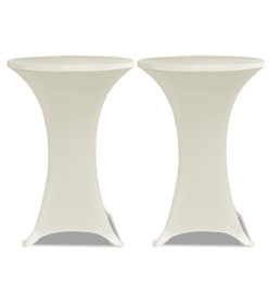 Housse de table Ø 70 cm Crème extensible 2 pcs