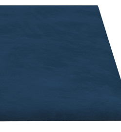 Panneaux muraux 12 pcs Bleu 60x15 cm Velours 1,08 m²