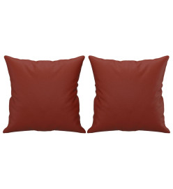 Coussins décoratifs 2 pcs Rouge bordeaux 40x40 cm Similicuir