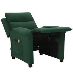 Fauteuil de massage Vert foncé Tissu