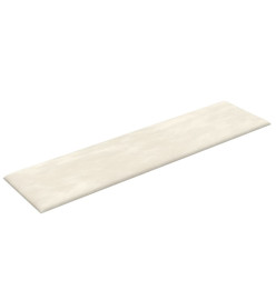 Panneaux muraux 12 pcs Crème 60x15 cm Velours 1,08 m²