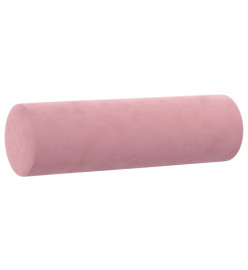 Coussins décoratifs 2 pcs Rose Ø15x50 cm Velours