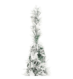 Sapin de Noël artificiel escamotable neige floquée 50 LED 120cm