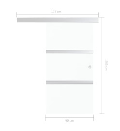 Porte coulissante Verre ESG et aluminium 90x205 cm Argenté