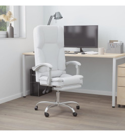 Fauteuil de massage inclinable de bureau Blanc Similicuir