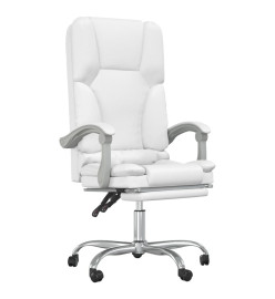 Fauteuil de massage inclinable de bureau Blanc Similicuir