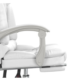 Fauteuil de massage inclinable de bureau Blanc Similicuir