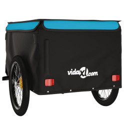 Remorque pour vélo noir et bleu 45 kg fer