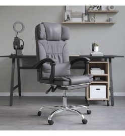 Fauteuil de massage inclinable de bureau Gris Similicuir