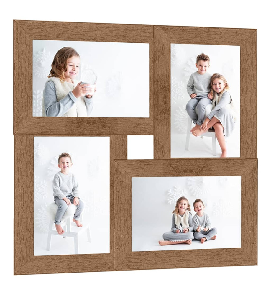 Collage de cadres photo pour photo de 4x(13x18 cm) Marron MDF