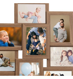 Collage de cadres photo de photo 10x(10x15 cm) Marron clair MDF