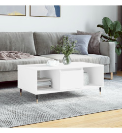 Table basse Blanc 90x50x36,5 cm Bois d'ingénierie