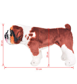 Jouet en peluche Chien de race Bulldog Marron et blanc XXL