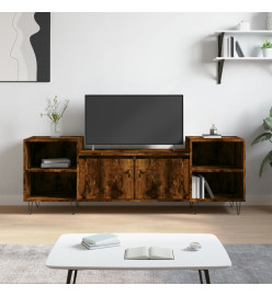 Meuble TV Chêne fumé 160x35x55 cm Bois d'ingénierie