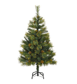 Sapin de Noël artificiel articulé avec pommes de pin 120 cm