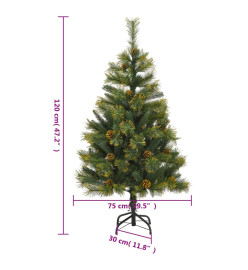 Sapin de Noël artificiel articulé avec pommes de pin 120 cm