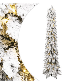 Sapin de Noël artificiel pré-éclairé avec 100 LED/neige floquée