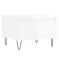 Table basse blanc brillant 50x46x35 cm bois d'ingénierie