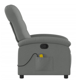 Fauteuil de massage inclinable Gris foncé Tissu