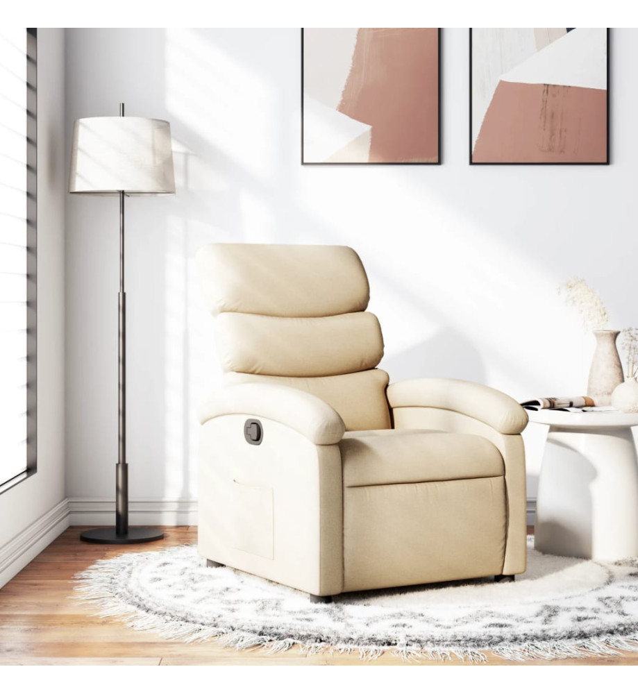 Fauteuil inclinable Crème Tissu