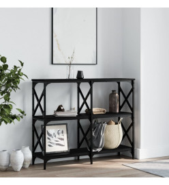 Table console noir 100x28x80,5 cm bois d'ingénierie
